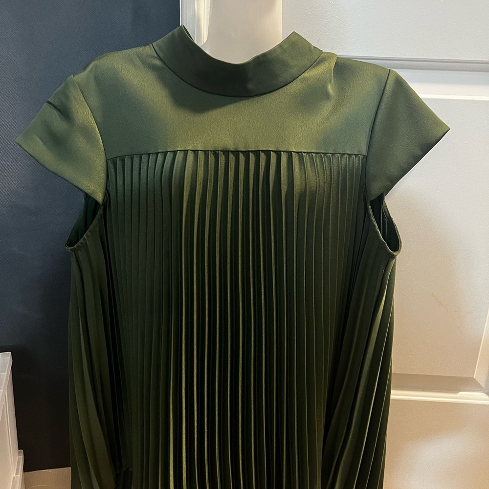 Ted Baker Green Pleated Blouse